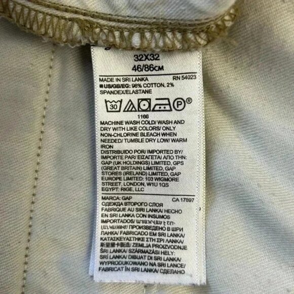 GAP Mens Pants Modern Slim Fit Chinos GapFlex Khaki Tan Size 32x32 - Picture 12 of 14